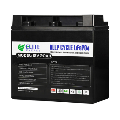 Baterai Elite LFP 12v 20Ah Lithium Ion, Baterai LiFePO4 Li Ion Deep Cycle